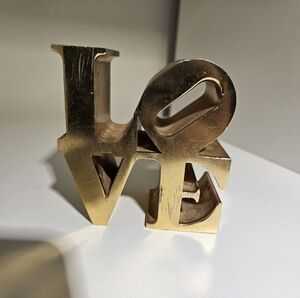 Gold LOVE Decorative Sculpture Some Scraps As Shown